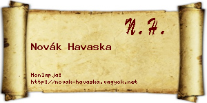 Novák Havaska névjegykártya